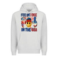 Dove Grey feelin free in the usa Premium Hoodie - MaliasSmallBusiness