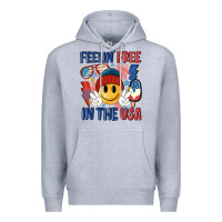 Heather Grey feelin free in the usa Premium Hoodie - MaliasSmallBusiness