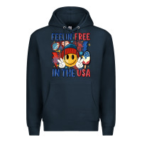 Navy feelin free in the usa Premium Hoodie - MaliasSmallBusiness