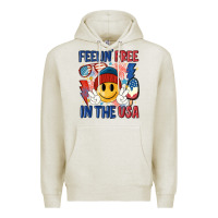 Oatmeal Heather feelin free in the usa Premium Hoodie - MaliasSmallBusiness