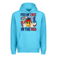 Ocean Blue feelin free in the usa Premium Hoodie - MaliasSmallBusiness