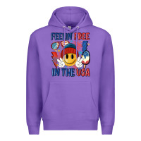 Purple feelin free in the usa Premium Hoodie - MaliasSmallBusiness