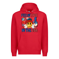 Red feelin free in the usa Premium Hoodie - MaliasSmallBusiness