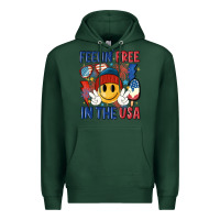 Sports Green feelin free in the usa Premium Hoodie - MaliasSmallBusiness