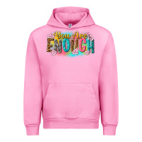 Fuchsia Pink you are enough Urban Hoodie - NancyCooperArtShop
