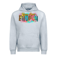 Heather Grey you are enough Urban Hoodie - NancyCooperArtShop