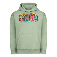 Pigment Oil Green you are enough Urban Hoodie - NancyCooperArtShop