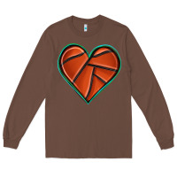 Chestnut basketball heart Long Sleeve Tee - texasbilliewilder