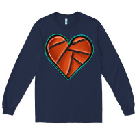Navy basketball heart Long Sleeve Tee - texasbilliewilder
