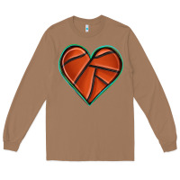 Toasted Coconut basketball heart Long Sleeve Tee - texasbilliewilder