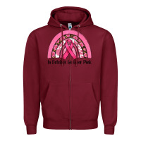 Burgundy in october we wear pink Zipper Hoodie - RanaPortraitStore