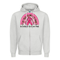 Dove Grey in october we wear pink Zipper Hoodie - RanaPortraitStore