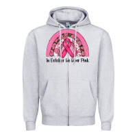 Heather Grey in october we wear pink Zipper Hoodie - RanaPortraitStore