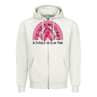 Oatmeal Heather in october we wear pink Zipper Hoodie - RanaPortraitStore