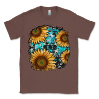Chestnut sunflower cowhide and turquoise patches Classic Tee - RanaPortraitStore