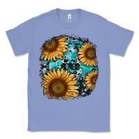 Colony Blue sunflower cowhide and turquoise patches Classic Tee - RanaPortraitStore