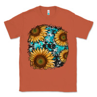 Copper sunflower cowhide and turquoise patches Classic Tee - RanaPortraitStore