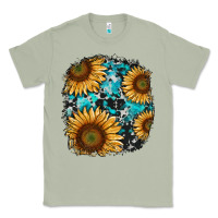 Matcha sunflower cowhide and turquoise patches Classic Tee - RanaPortraitStore