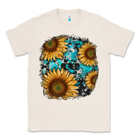 Natural sunflower cowhide and turquoise patches Classic Tee - RanaPortraitStore