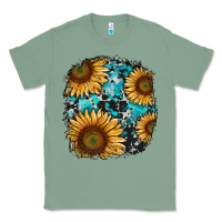 Sage sunflower cowhide and turquoise patches Classic Tee - RanaPortraitStore