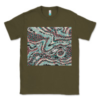 Army Green pink and turquoise cowhide and leopard Classic Tee - RanaPortraitStore