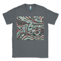 Charcoal Heather pink and turquoise cowhide and leopard Classic Tee - RanaPortraitStore