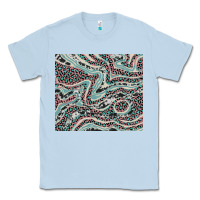 Dusty Blue pink and turquoise cowhide and leopard Classic Tee - RanaPortraitStore