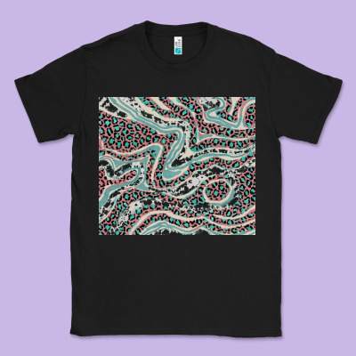 Pink And Turquoise Cowhide And Leopard Classic Tee Designed By Ranaportraitstore