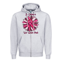 Heather Grey in october we wear pink sunflower Zipper Hoodie - RanaPortraitStore