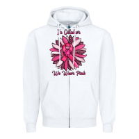 In October We Wear Pink Sunflower Zipper Hoodie | Teevron