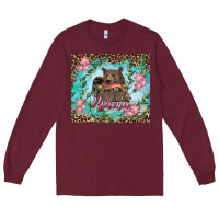 Burgundy Mama bear haunting fish floral Long Sleeve Tee - RanaPortraitStore