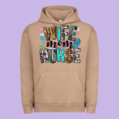 Wife Mom Nurse Urban Hoodie Designed By Nancycooperartshop
