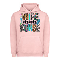Pigment Salmon wife mom nurse Urban Hoodie - NancyCooperArtShop