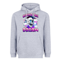 Heather Grey living the dream Heavyweight Hoodie - JahusDesignShop