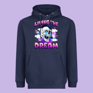 Living The Dream Heavyweight Hoodie Designed By Jahusdesignshop