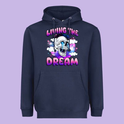 Living The Dream Heavyweight Hoodie Designed By Jahusdesignshop
