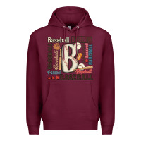 Burgundy baseball Premium Hoodie - MaliasSmallBusiness