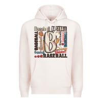 Pale Pink baseball Premium Hoodie - MaliasSmallBusiness