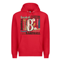 Red baseball Premium Hoodie - MaliasSmallBusiness