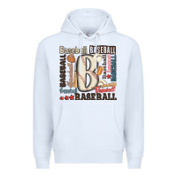 White baseball Premium Hoodie - MaliasSmallBusiness