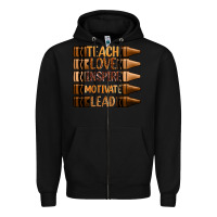 Black teach love inspire motivate lead Zipper Hoodie - Zillion Design Studio