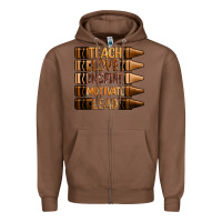 Chestnut teach love inspire motivate lead Zipper Hoodie - Zillion Design Studio