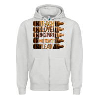 Dove Grey teach love inspire motivate lead Zipper Hoodie - Zillion Design Studio