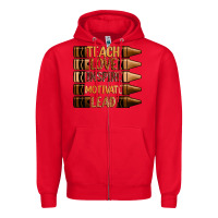 Red teach love inspire motivate lead Zipper Hoodie - Zillion Design Studio