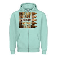 Seafoam teach love inspire motivate lead Zipper Hoodie - Zillion Design Studio