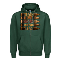 Sports Green teach love inspire motivate lead Zipper Hoodie - Zillion Design Studio