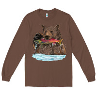 Chestnut mama bear haunting fish Long Sleeve Tee - RanaPortraitStore
