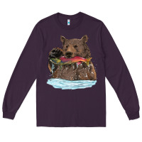 Plum mama bear haunting fish Long Sleeve Tee - RanaPortraitStore