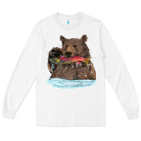 White mama bear haunting fish Long Sleeve Tee - RanaPortraitStore