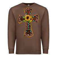 Chestnut leopard gemstone sunflower cross Premium Sweatshirt - JahusDesignShop